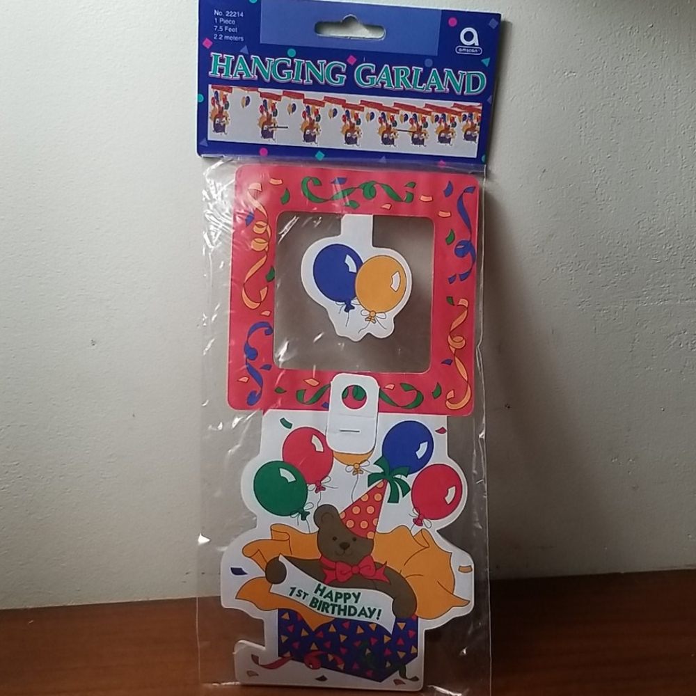 🧸4/ $10🧸 NEW Happy 1st Birthday   Hanging Garland Decoration